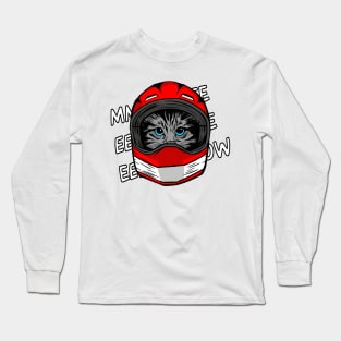 funny cat driver – Meeeeeeeow, the sound of formula m1ao (Carlo) Long Sleeve T-Shirt